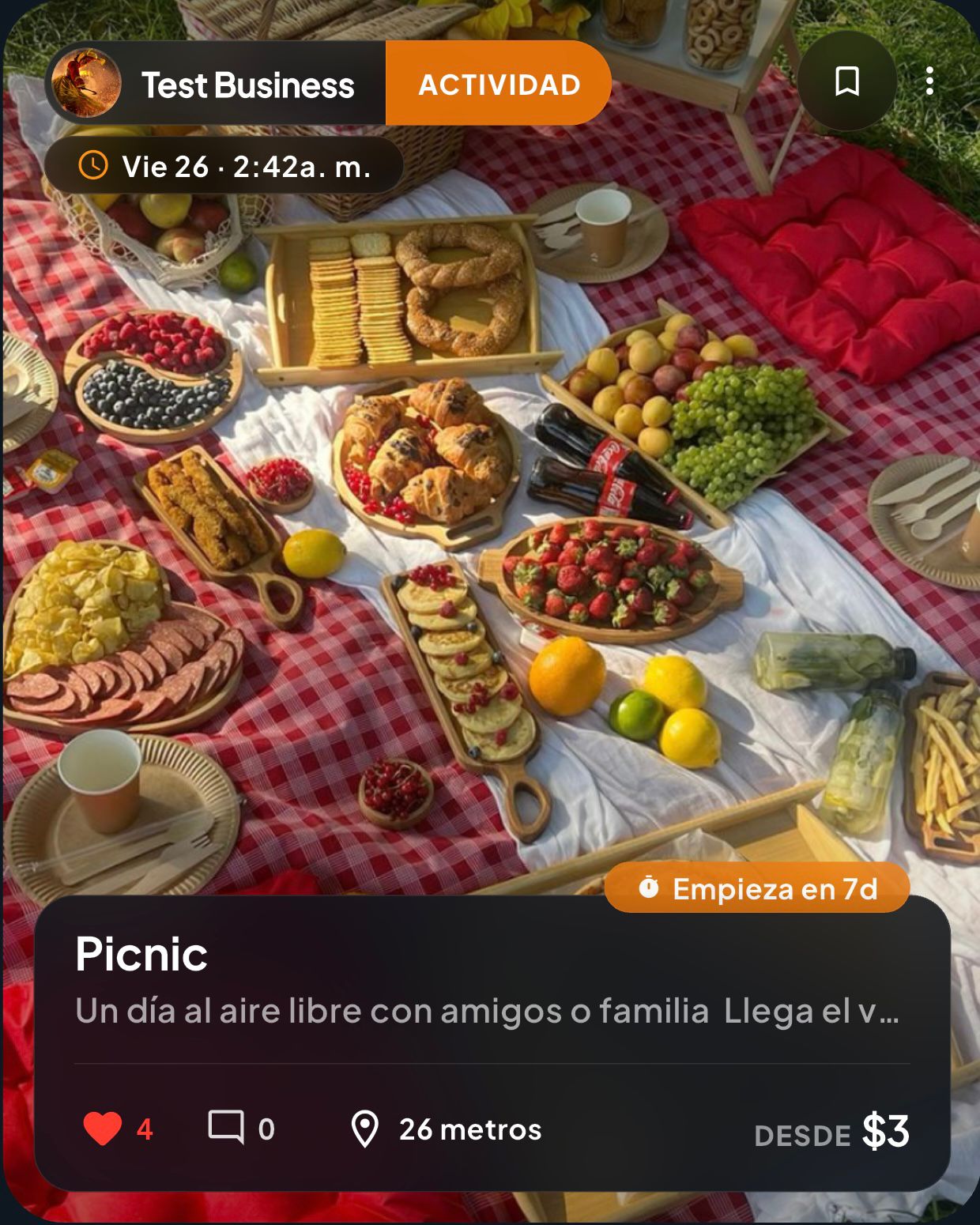 Tarjeta de evento