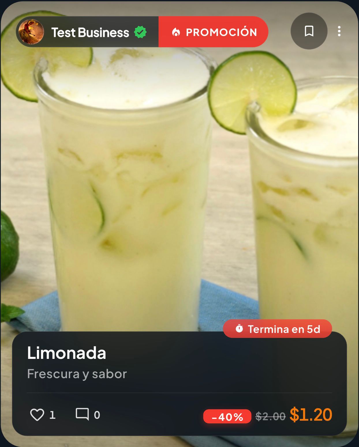 Tarjeta de promoción